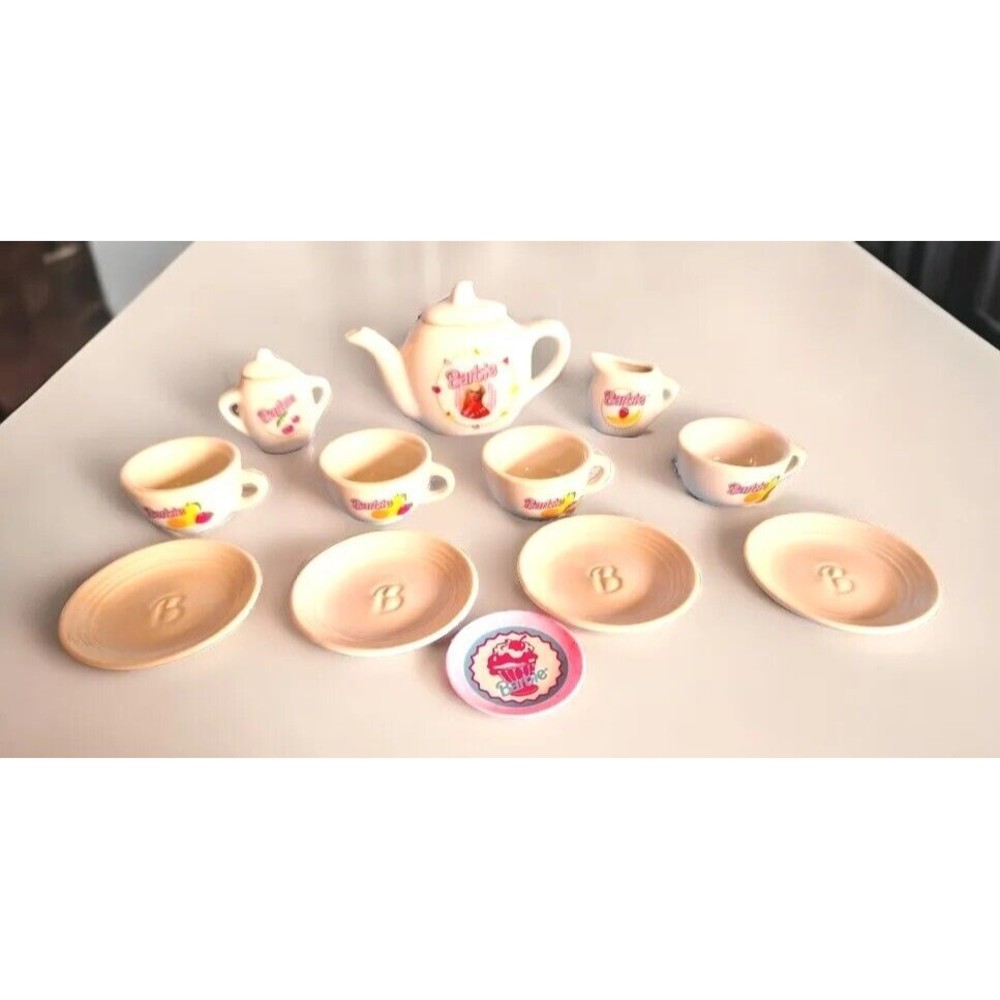 Vintage Chilton Toys Barbie .. Doll Sized Play 13 Piece China Tea Coffee Set EC